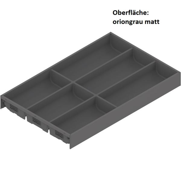 AMBIA-LINE Besteckeinsatz, für LEGRABOX / MERIVOBOX, Kunststoff / Stahl, 6 Besteckfächer, NL=500 mm, Breite=300 mm